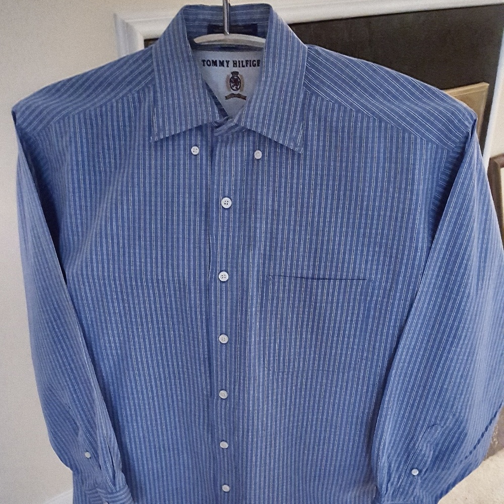 Tommy Hilfiger Long Sleeve Blue Stripe Shirt